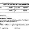 EPREUVE BAC 2022 CHIMIE SÉRIE C D E CAMEROUN