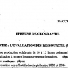 EPREUVE BAC 2022 GÉOGRAPHIE SÉRIE C D E TI CAMEROUN